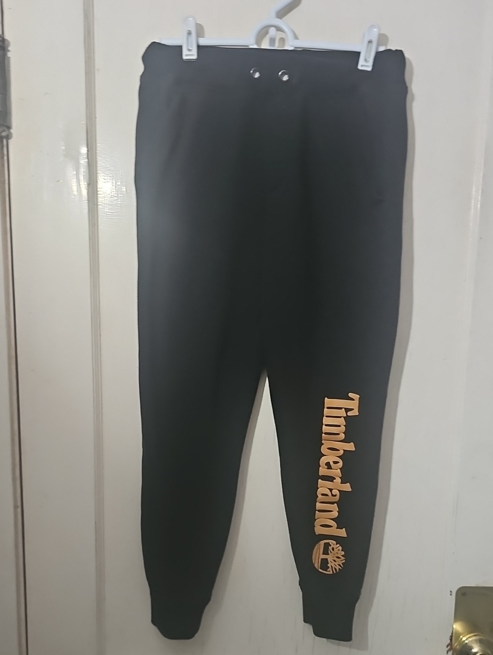 Timberland Black Joggers with Gold Logo Print